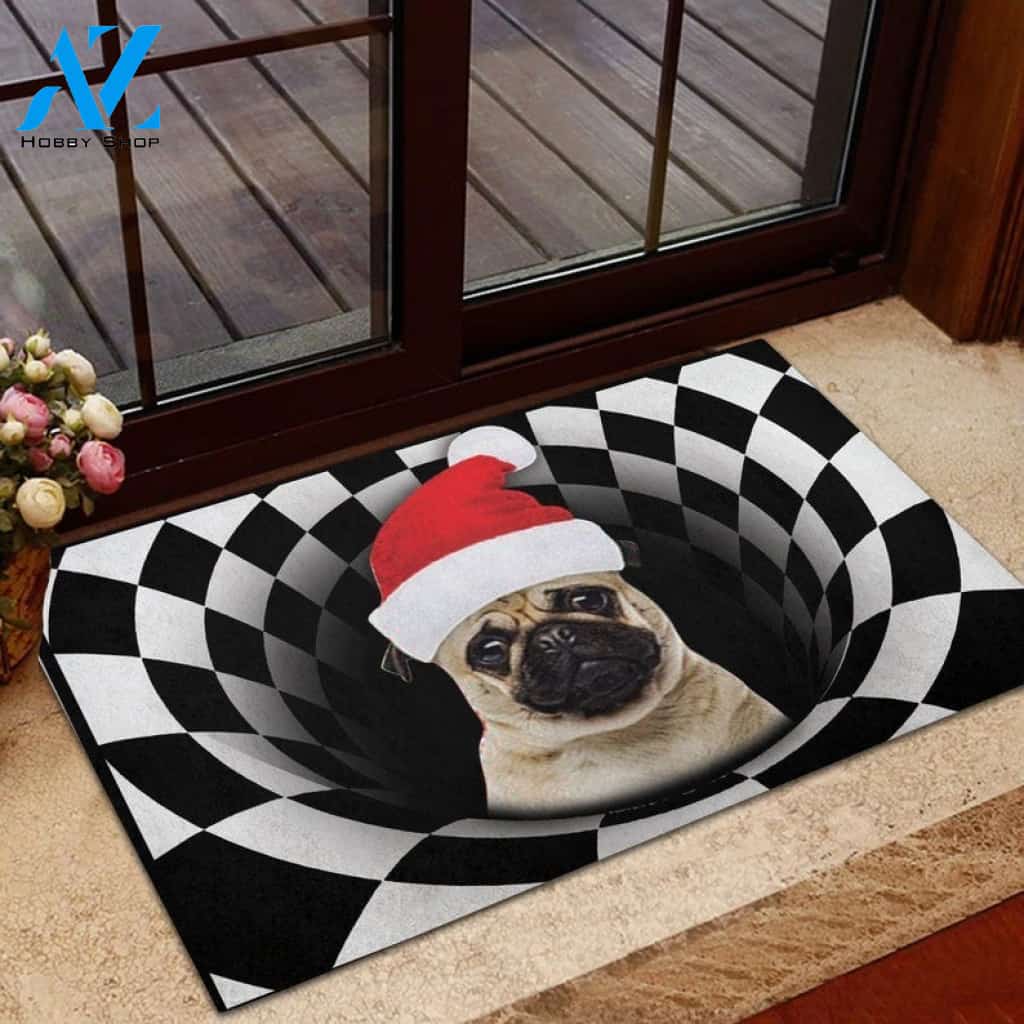 Dog Christmas Pug Funny Doormat Gift For Dog Lovers Birthday Gift Home Decor Warm House Gift Welcome Mat
