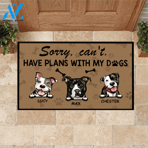 Dog Custom Doormat Sorry I can't I have Plans | WELCOME MAT | HOUSE WARMING GIFT