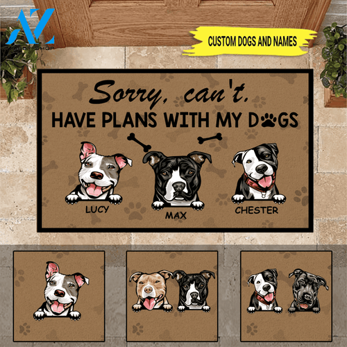 Dog Custom Doormat Sorry I can't I have Plans | WELCOME MAT | HOUSE WARMING GIFT