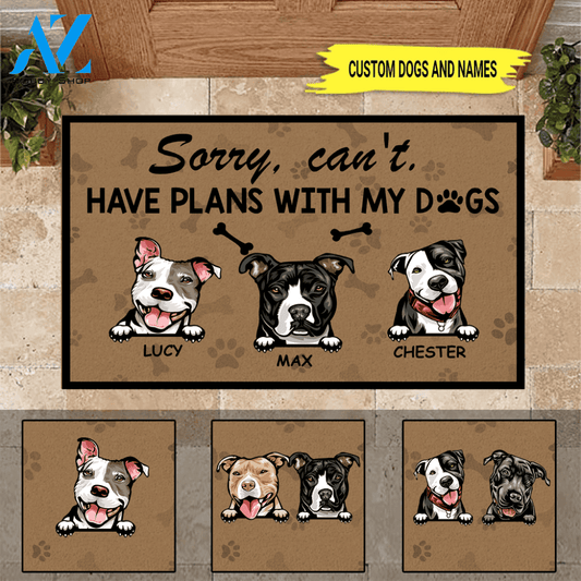 Dog Custom Doormat Sorry I can't I have Plans | WELCOME MAT | HOUSE WARMING GIFT