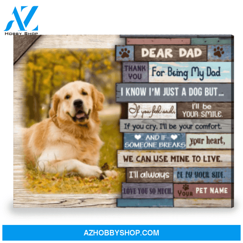 Dog Dad Gift Custom Pet Portrait Unique Gift For Father's Day Canvas Print