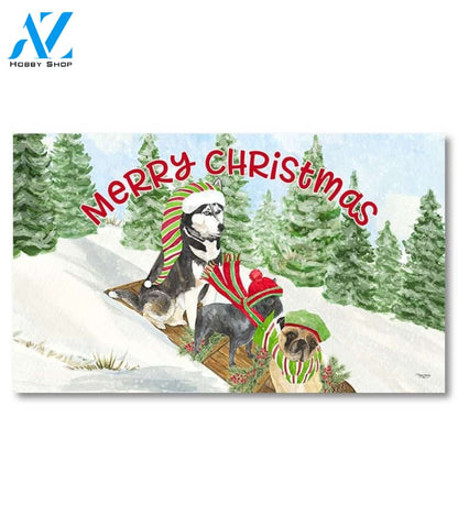 Dog Days of Christmas Merry Christmas Doormat - 18" x 30"