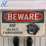 Dog Doormat 3D Beware Of Black Labrador Custom Doormat