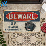 Dog Doormat 3D Beware Of Black Labrador Custom Doormat