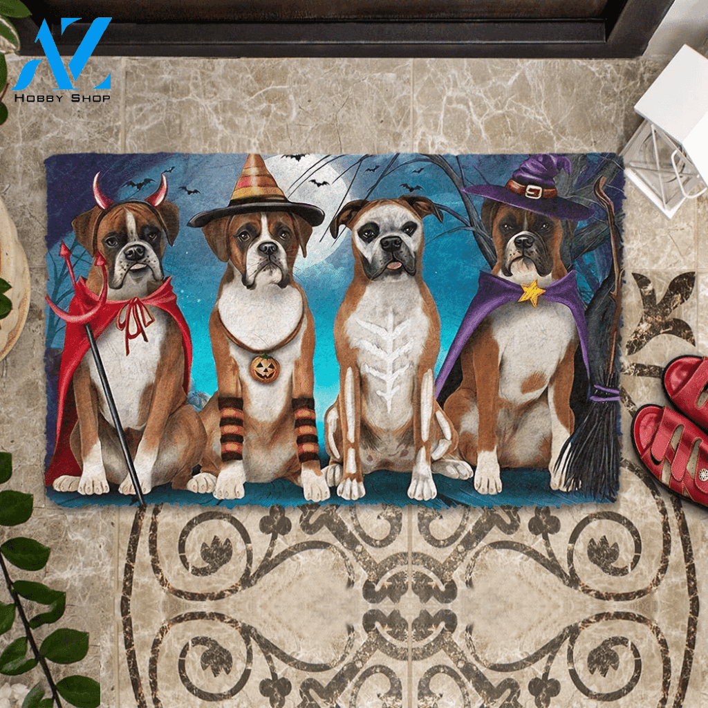 Dog Doormat 3D Boxer Dog Halloween Custom Doormat