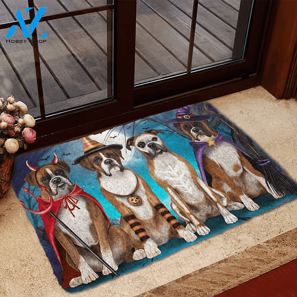 Dog Doormat 3D Boxer Dog Halloween Custom Doormat