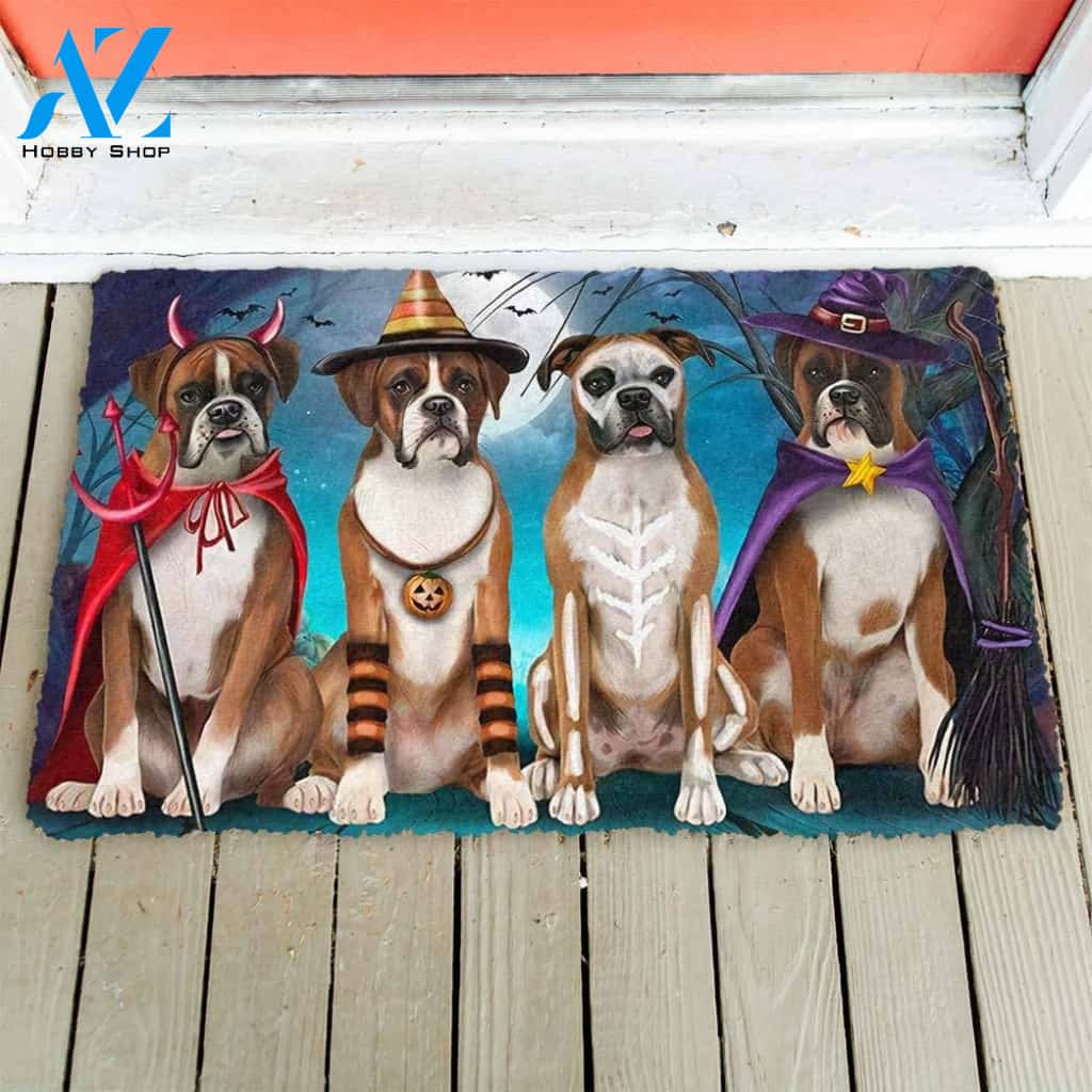 Dog Doormat 3D Boxer Dog Halloween Custom Doormat
