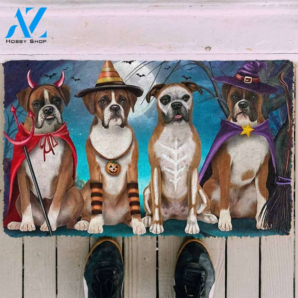 Dog Doormat 3D Boxer Dog Halloween Custom Doormat