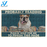 Dog Doormat 3D Bulldog Probably Reading Please Wait Custom Doormat