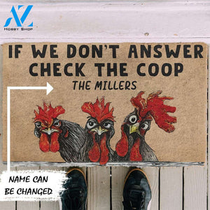 Dog Doormat 3D Check The Chicken Coop Custom Name Doormat