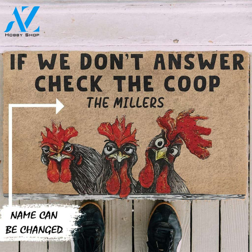 Dog Doormat 3D Check The Chicken Coop Custom Name Doormat