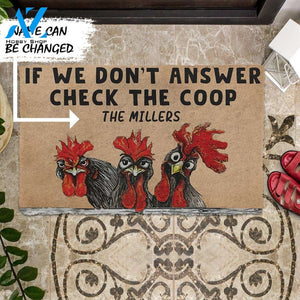 Dog Doormat 3D Check The Chicken Coop Custom Name Doormat
