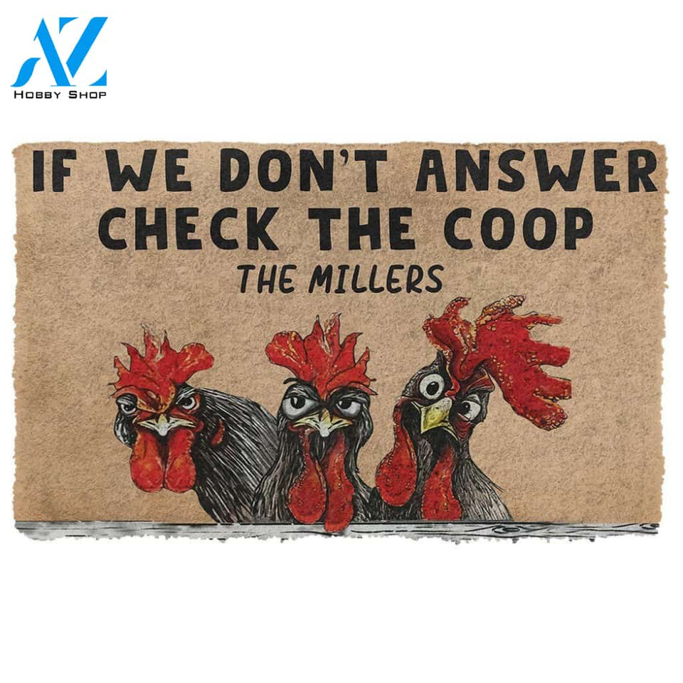 Dog Doormat 3D Check The Chicken Coop Custom Name Doormat