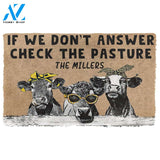 Dog Doormat 3D Check The Cow Pasture Custom Name Doormat