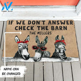 Dog Doormat 3D Check The Donkey Barn Custom Name Doormat