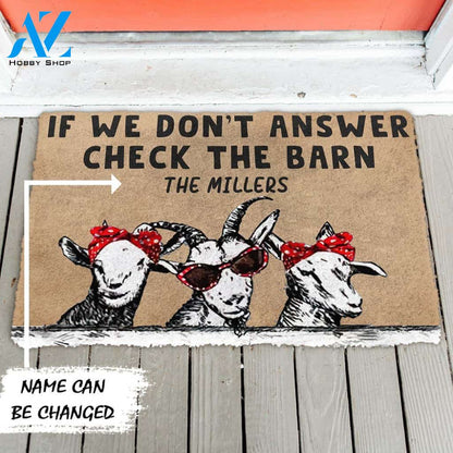 Dog Doormat 3D Check The Goat Barn Custom Name Doormat