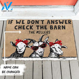 Dog Doormat 3D Check The Goat Barn Custom Name Doormat