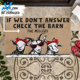 Dog Doormat 3D Check The Goat Barn Custom Name Doormat