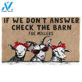 Dog Doormat 3D Check The Goat Barn Custom Name Doormat