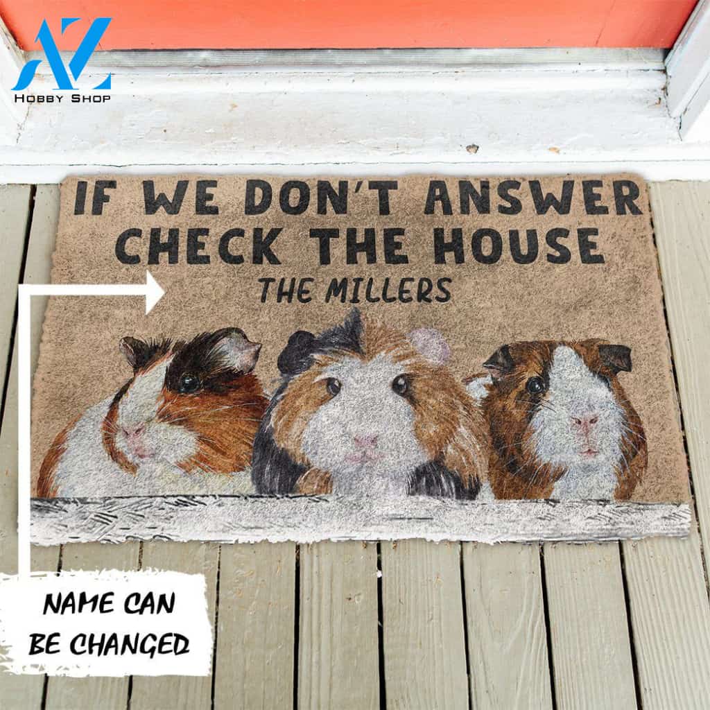 Dog Doormat 3D Check The Guinea Pig House Custom Name Doormat