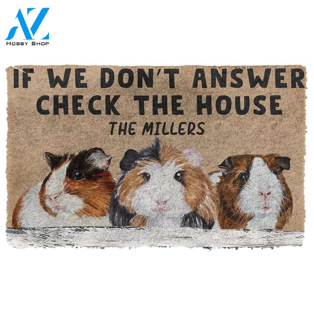 Dog Doormat 3D Check The Guinea Pig House Custom Name Doormat