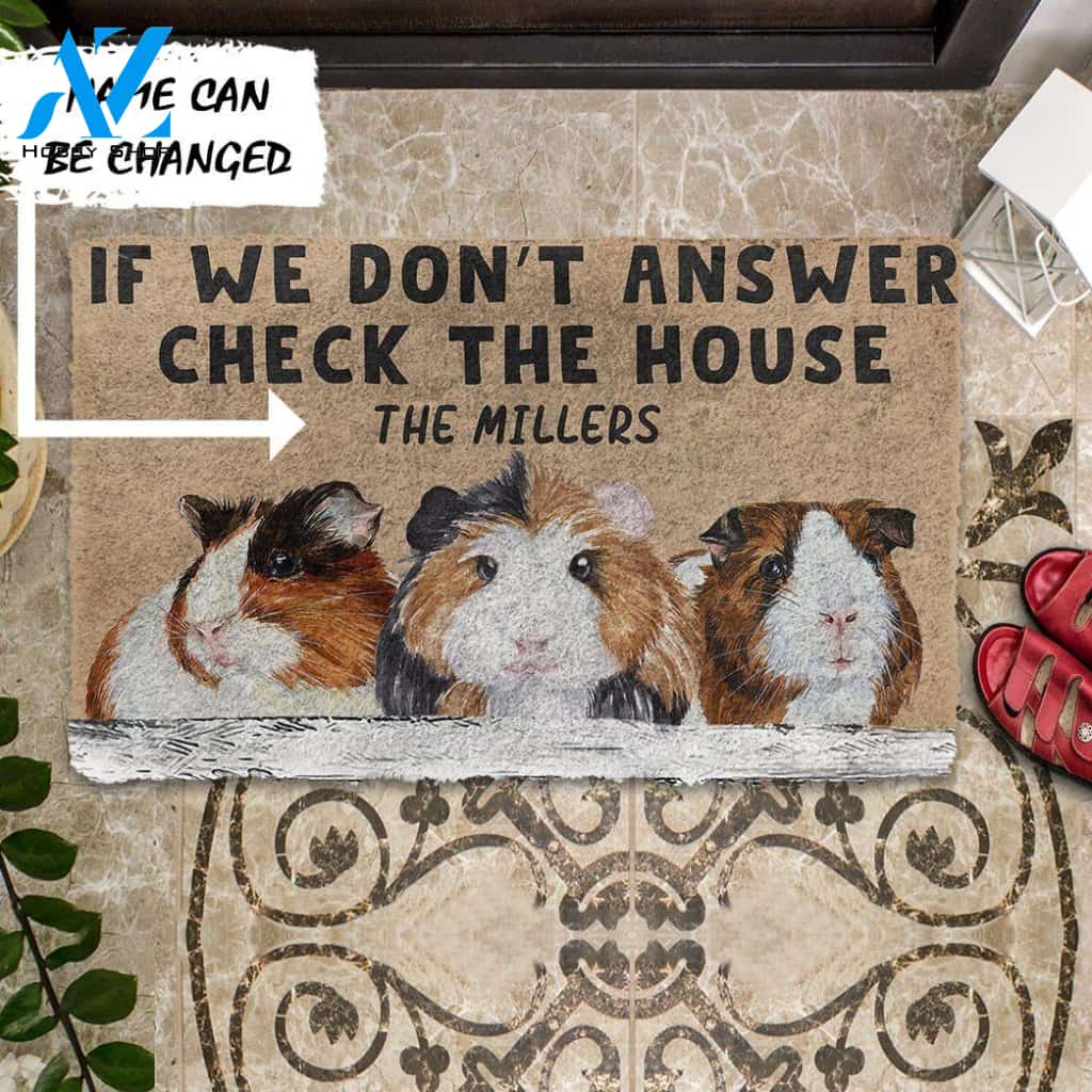 Dog Doormat 3D Check The Guinea Pig House Custom Name Doormat