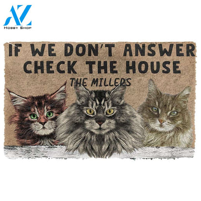 Dog Doormat 3D Check The Maine Coon House Custom Name Doormat