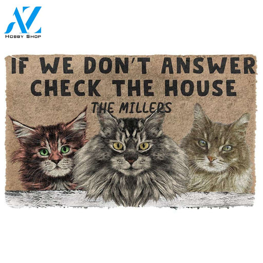 Dog Doormat 3D Check The Maine Coon House Custom Name Doormat
