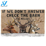 Dog Doormat 3D Check The Reindeer Barn Custom Name Doormat