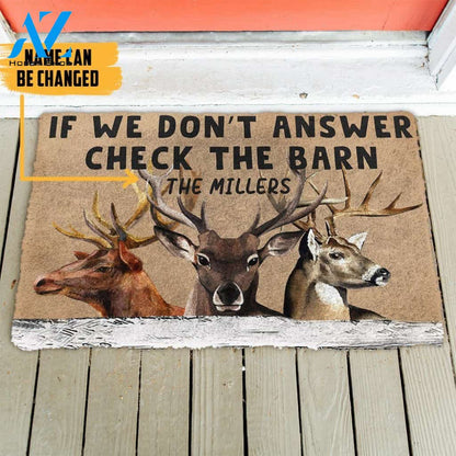 Dog Doormat 3D Check The Reindeer Barn Custom Name Doormat