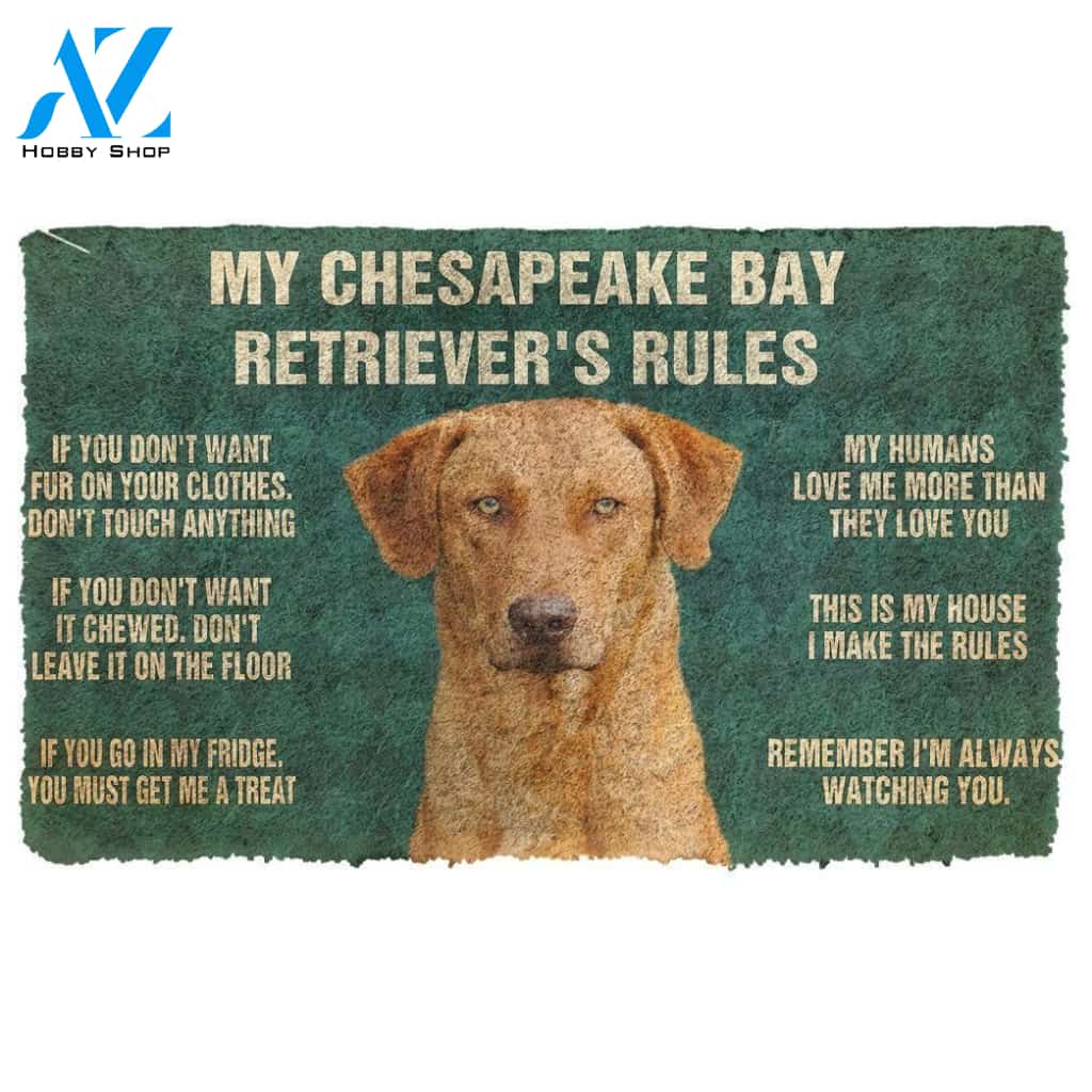Dog Doormat 3D Chesapeake Bay Retriever's Rules Doormat