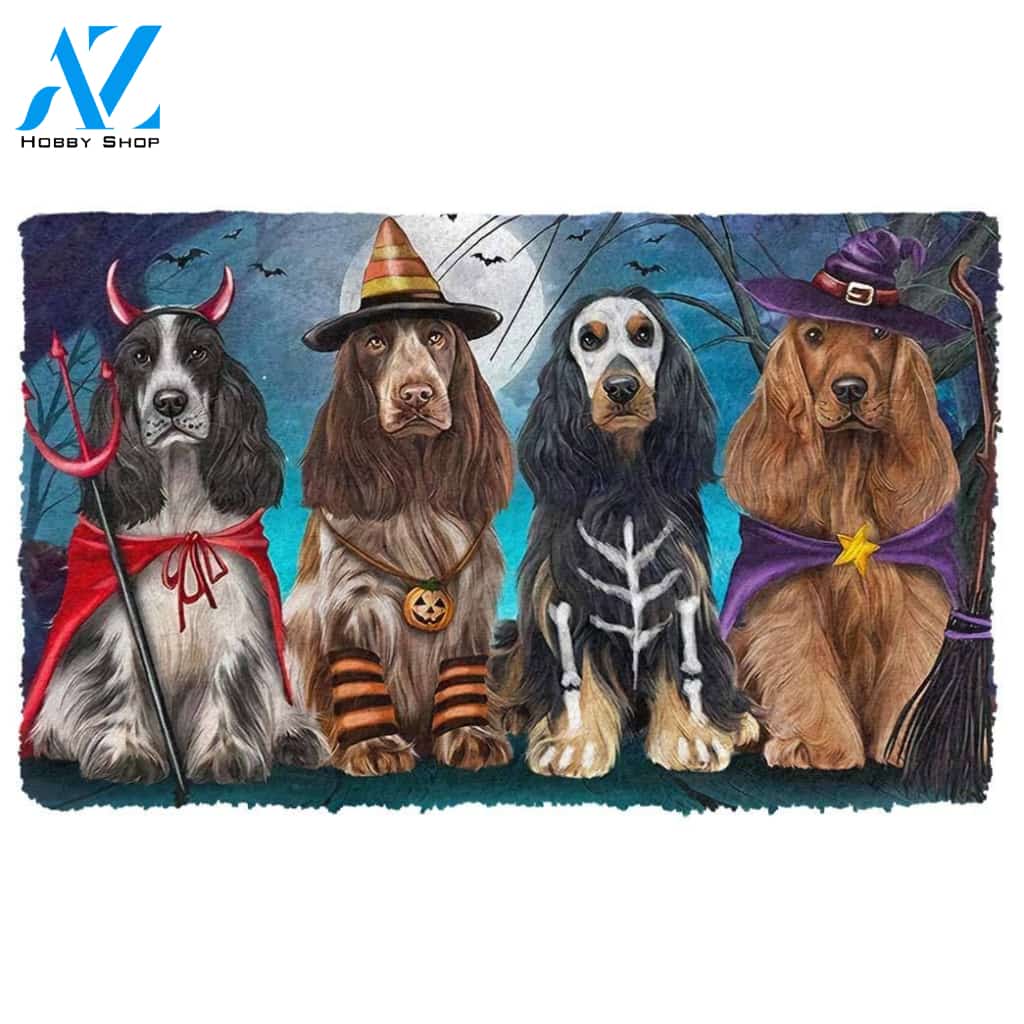 Dog Doormat 3D Cocker Spaniel Dog Halloween Custom Doormat