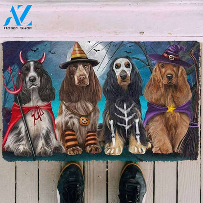 Dog Doormat 3D Cocker Spaniel Dog Halloween Custom Doormat