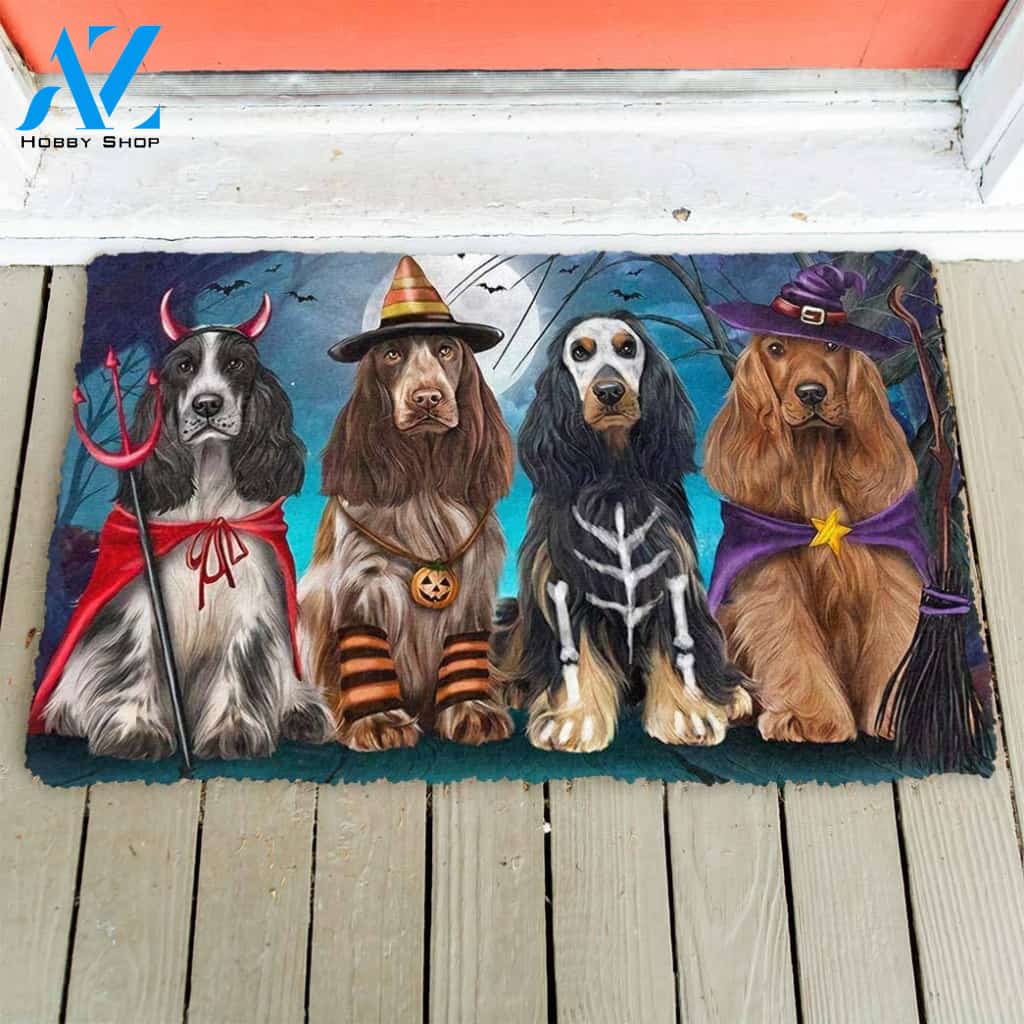 Dog Doormat 3D Cocker Spaniel Dog Halloween Custom Doormat