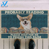 Dog Doormat 3D Corgi Probably Reading Please Wait Custom Doormat