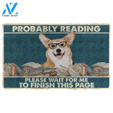 Dog Doormat 3D Corgi Probably Reading Please Wait Custom Doormat