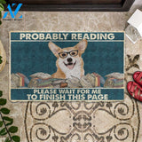Dog Doormat 3D Corgi Probably Reading Please Wait Custom Doormat