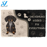 Dog Doormat 3D Dachshund Kisses Fix Anything Custom Name Doormat