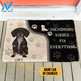 Dog Doormat 3D Dachshund Kisses Fix Anything Custom Name Doormat