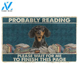 Dog Doormat 3D Dachshund Probably Reading Please Wait Custom Doormat