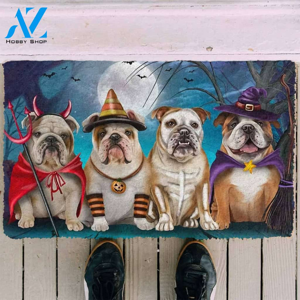 Dog Doormat 3D English Bulldog Halloween Custom Doormat