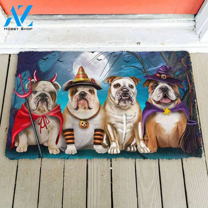 Dog Doormat 3D English Bulldog Halloween Custom Doormat