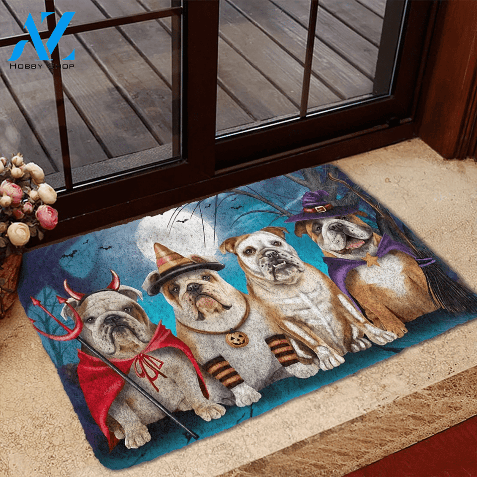 Dog Doormat 3D English Bulldog Halloween Custom Doormat