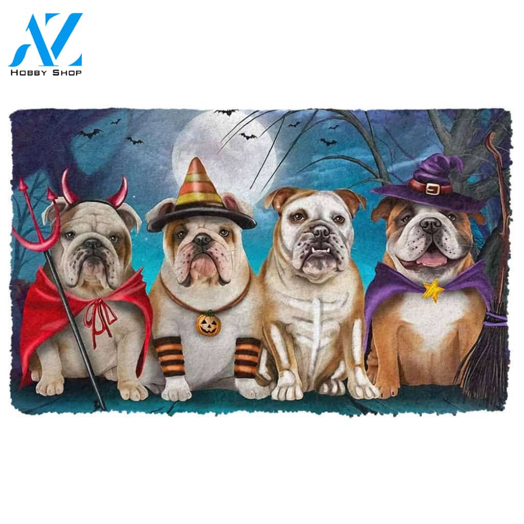 Dog Doormat 3D English Bulldog Halloween Custom Doormat