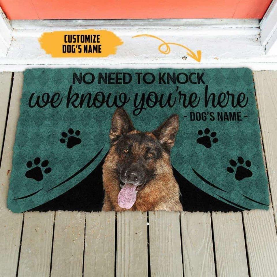 Dog Doormat 3D French Bulldog We Know Youre Here Custom Name Doormat