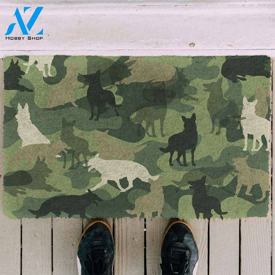 Dog Doormat 3D German Shepherd Camo Doormat