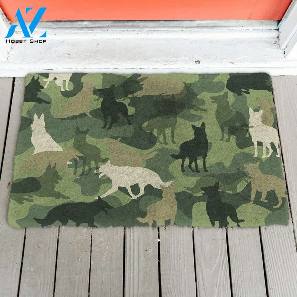 Dog Doormat 3D German Shepherd Camo Doormat