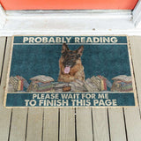 Dog Doormat 3D German Shepherd Probably Reading Please Wait Custom Doormat