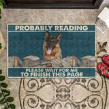 Dog Doormat 3D German Shepherd Probably Reading Please Wait Custom Doormat