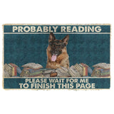 Dog Doormat 3D German Shepherd Probably Reading Please Wait Custom Doormat